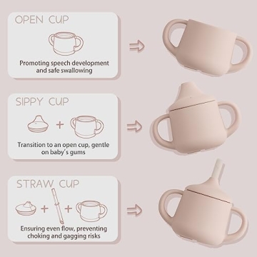 Moonkie Silicone Baby Sippy Cups | 3 Stages Transition Cup
