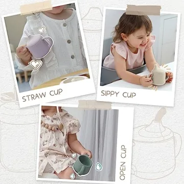 Moonkie Silicone Baby Sippy Cups | 3 Stages Transition Cup