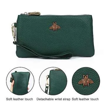 imeetu Women's Leather Wristlet Clutch Purse with Strap