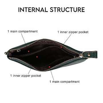 imeetu Women's Leather Wristlet Clutch Purse with Strap