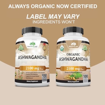 Organic Ashwagandha 2100 mg - Stress Relief and Mood Booster