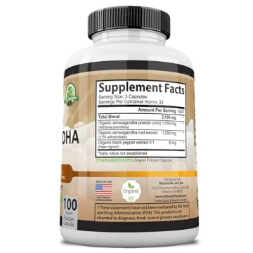 Organic Ashwagandha 2100 mg - Stress Relief and Mood Booster