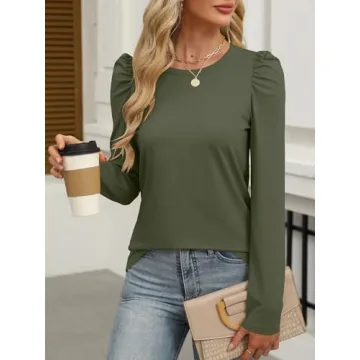 Trendy Women's Puff Long Sleeve Casual Blouse for All Occasions