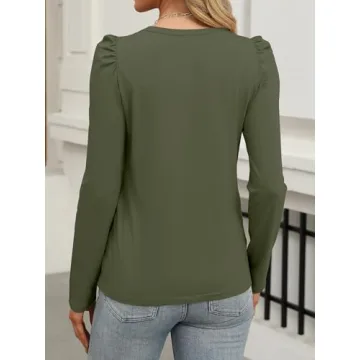 Trendy Women's Puff Long Sleeve Casual Blouse for All Occasions