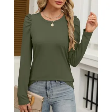 Trendy Women's Puff Long Sleeve Casual Blouse for All Occasions
