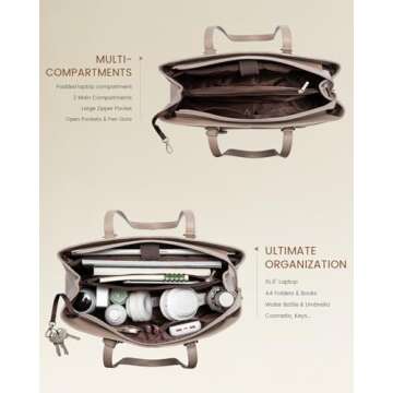 LOVEVOOK Stylish Teacher Tote Bag for Women - Spacious Work & Laptop Purse