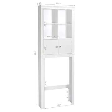Spirich Over The Toilet Storage Cabinet, Above Toilet Storage Cabinet with Doors, Freestanding Bathr...
