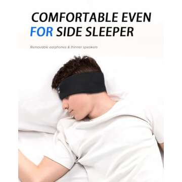 LC-dolida Headband Headphones Bluetooth Headband, Sleep Headphones Wireless Bluetooth with Ultra-Thi...