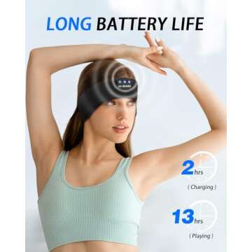 LC-dolida Headband Headphones Bluetooth Headband, Sleep Headphones Wireless Bluetooth with Ultra-Thin HD Stereo Speaker, Sleep Headband Earphones for Workout Yoga Insomnia Meditation Gifts