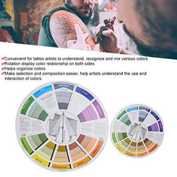 2pcs Color Wheel Color Mix , Pigment Chart Supplies for Paint Permanent Eyebrow Lip Body Accessory, ...