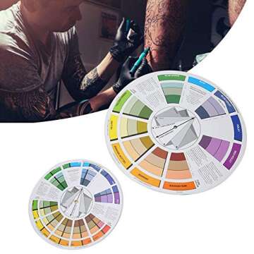 2pcs Color Wheel Color Mix , Pigment Chart Supplies for Paint Permanent Eyebrow Lip Body Accessory, Art Class Teaching Tool for Makeup Blending Board Chart