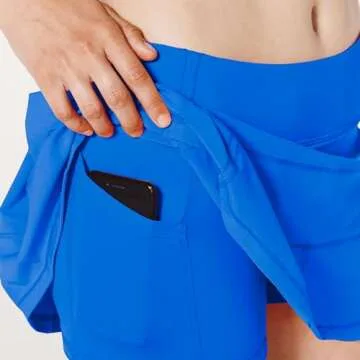 MCEDAR Athletic Tennis Golf Skorts Skirts for Women with Pocket Workout Running Sports Pleated Skirts Casual 01DQ-Royal Blue/6