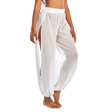 Stylish Women Cover Ups for Swimwear - Sheer Mesh Pants