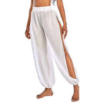 Stylish Women Cover Ups for Swimwear - Sheer Mesh Pants