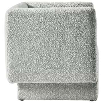 Meridian Furniture 575Grey Vera Collection Modern | Contemporary Boucle Fabric Upholstered Accent Chair, Grey, 31" W x 27" D x 29" H