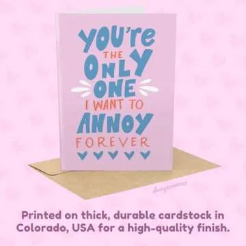 Sleazy Greetings Funny Valentine's Day Card for Him or Her - Annoy You Forever - Cute Anniversary Cards for Husband, Boyfriend, Wife, or Girlfriend - Funny Birthday Card for Men or Women