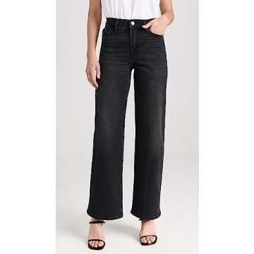 FRAME Women's Le Slim Palazzo Jeans, Hutchinson, Black, 24