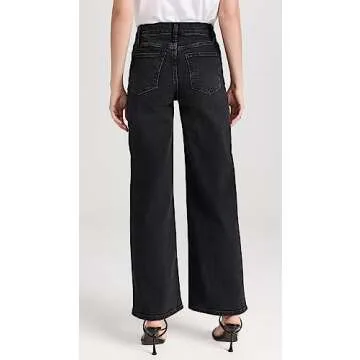 FRAME Women's Le Slim Palazzo Jeans, Hutchinson, Black, 24