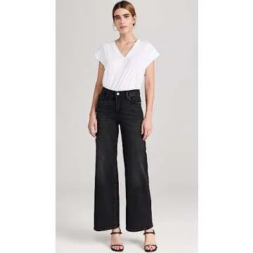 FRAME Women's Le Slim Palazzo Jeans, Hutchinson, Black, 24