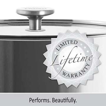 Chantal 3.Clad Tri-Ply 10 inch Stainless Steel Fry Pan, Polished Stainless Steel
