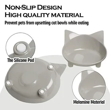 Rapsrk Cat Food Bowl - Non-Toxic, Anti-Skid, Dishwasher Safe