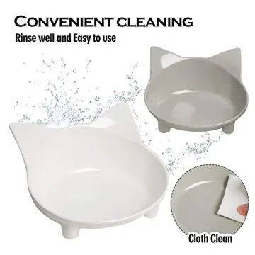 Rapsrk Cat Food Bowl - Non-Toxic, Anti-Skid, Dishwasher Safe