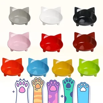 Rapsrk Cat Food Bowl - Non-Toxic, Anti-Skid, Dishwasher Safe