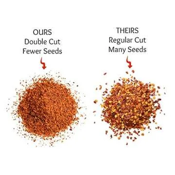 Double Cut Crushed Red Pepper - 12 oz - Virtually No Seeds - Red Pepper Flakes - Medium Hot Spice - ...