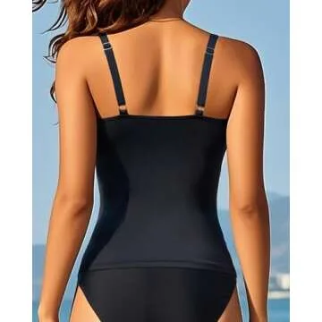 Aqua Eve Tankini Swimwear Top for Women Tummy Control