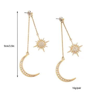 Stunning Sun Moon Stars Drop Earrings for Women