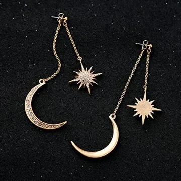 Stunning Sun Moon Stars Drop Earrings for Women