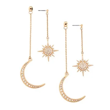 Stunning Sun Moon Stars Drop Earrings for Women