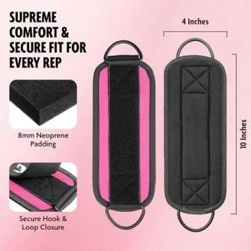 DMoose Fitness Ankle Straps for Cable Machines - One Size Fit with Premium Padding, Glute Kickback Ankle Strap for Women & Men, Cable Attachments for Gym, Leg Extension & Hip Abductors (Pink - Single)