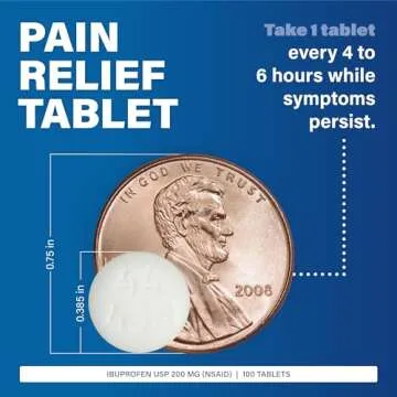 Major Dye-Free Ibuprofen Tablets 200 mg - Helps Temporarily Reduce Fevers - Offers Pain Relief - 100 Tablets