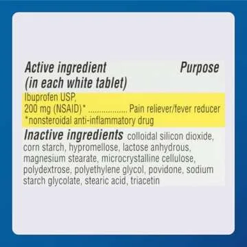 Major Dye-Free Ibuprofen Tablets 200 mg - Helps Temporarily Reduce Fevers - Offers Pain Relief - 100 Tablets