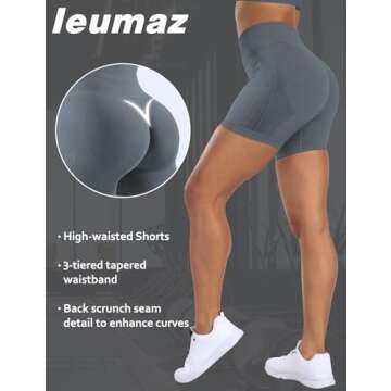 Ieumaz Amplify Women’s Seamless Scrunch Shorts for Workouts