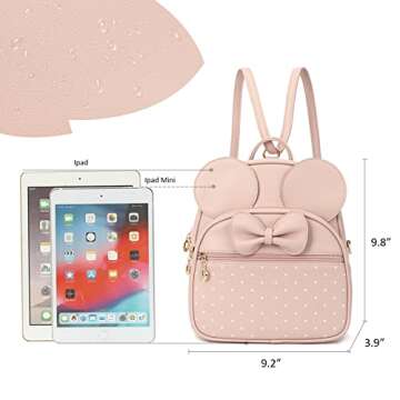 KL928 Girls Mini Backpack Bowknot Polka Dot Cute Daypacks Convertible Shoulder Bag Purse for Women (...