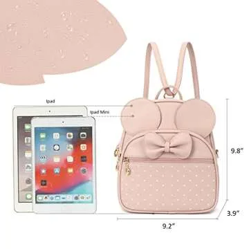 KL928 Girls Mini Backpack Bowknot Polka Dot Cute Daypacks Convertible Shoulder Bag Purse for Women (...