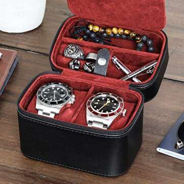 Ultimate ROTHWELL 2 Watch Travel Case - Durable Organizer for Watches