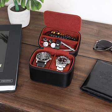 ROTHWELL 2 Watch Travel Case - Stylish & Durable Protection
