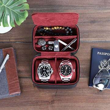 ROTHWELL 2 Watch Travel Case - Stylish & Durable Protection