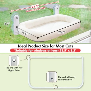 Zoratoo Cat Window Perch Cozy Hammock for Indoor Cats