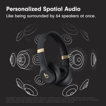 Beats Solo 4 Wireless Bluetooth Headphones - Black & Gold