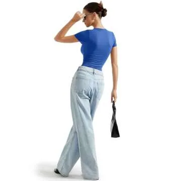 SUUKSESS Women Double Lined Fitted Short Sleeve Tees