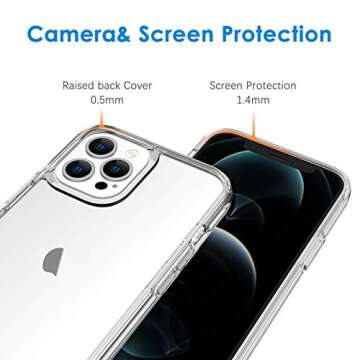 JETech iPhone 12 Pro Max Case - Clear, Shockproof Design