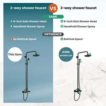 Luxurious gotonovo Shower Faucet Set with Rainfall Head