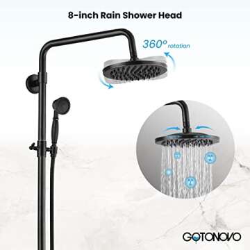 Luxurious gotonovo Shower Faucet Set with Rainfall Head