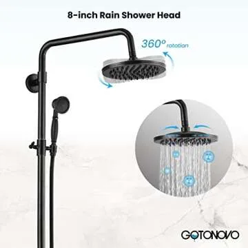 Luxurious gotonovo Shower Faucet Set with Rainfall Head