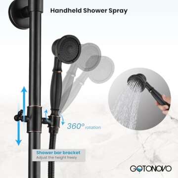 Luxurious gotonovo Shower Faucet Set with Rainfall Head