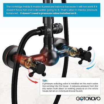 Luxurious gotonovo Shower Faucet Set with Rainfall Head